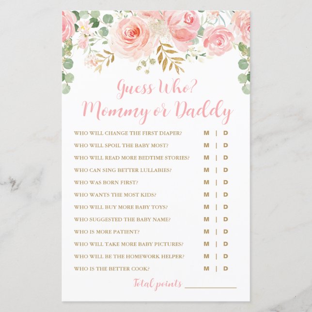 Adivinha Quem? Cartão de jogo para mamãe ou Pai, C (Frente)