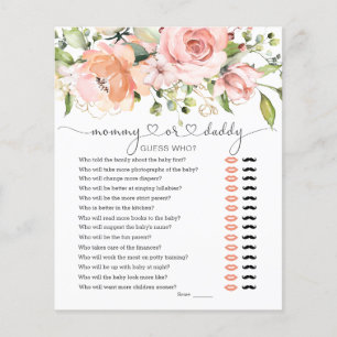 Adivinha Quem Chá de fraldas Jogo Floral Verde