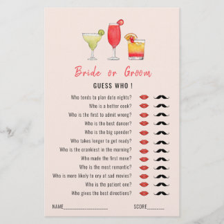 Adivinha quem coquetel bebe jogo de Chá