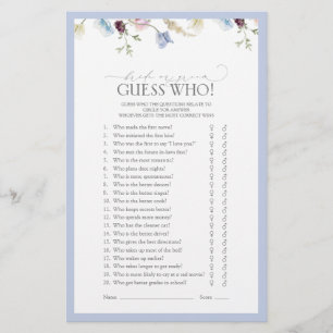 Adivinha Quem Dusty Blue Wildflower Game