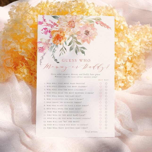 Adivinha Quem | Jogo de Chá de fraldas Blush & Tea (Criador carregado)