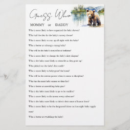 Adivinha quem mamãe ou cartão de jogo do chá de fr