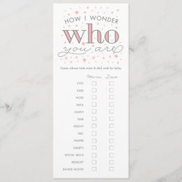 Adivinha Quem Traça O Cartão De Jogo De Chá de fra