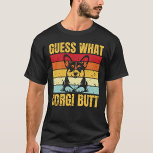 Adivinhe? Bunda de Corgi Camiseta Divertida para A