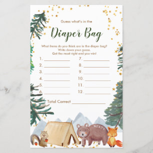 Adivinhe o que está na bolsa de fraldas do acampam