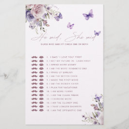 Adivinhe Quem Disse Isso Cartão De Jogo De Borbole