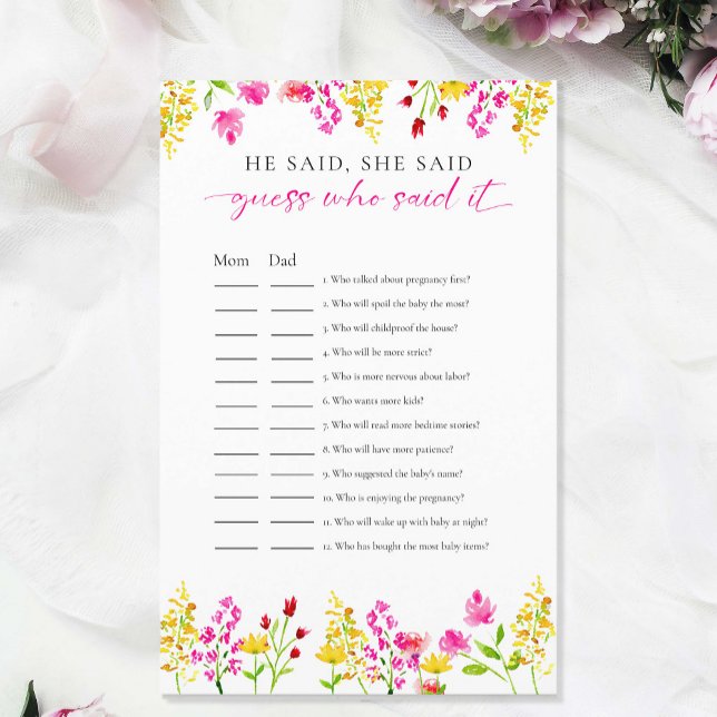 Adivinhe quem disse isso Jogo de Chá de fraldas de (Criador carregado)