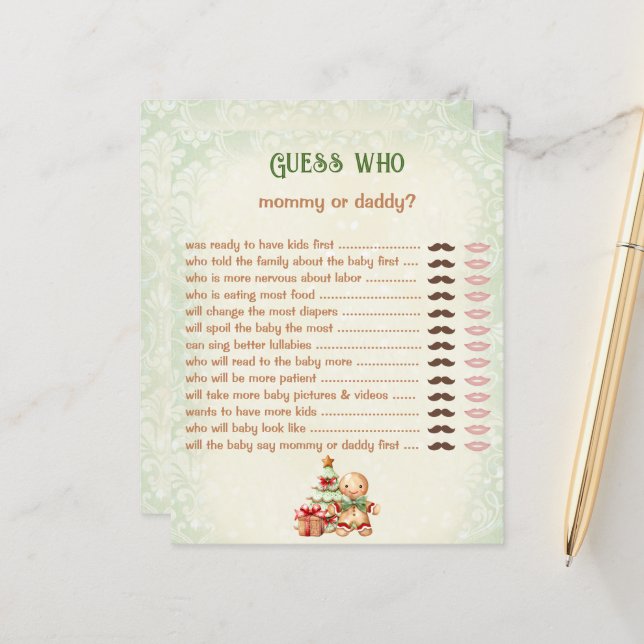 Adivinhe Quem é Mamãe Papai Jogo Clássico de Chás  (Frente/Verso In Situ)