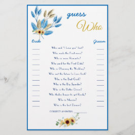 Adivinhe quem é o Bridal Game Card Flyer