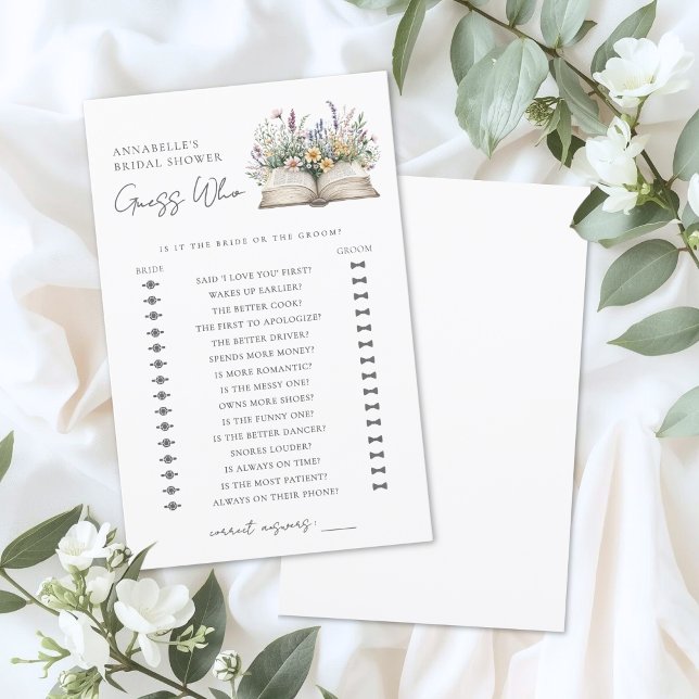 Adivinhe Quem Livro Jogo de Chá de Noiva (Guess Who Book Bridal Shower Game)