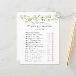 Adivinhe quem Mamãe ou cartão de Chá de fraldas do