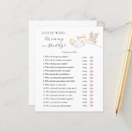 Adivinhe quem Mamãe ou cartão de Chá de fraldas do