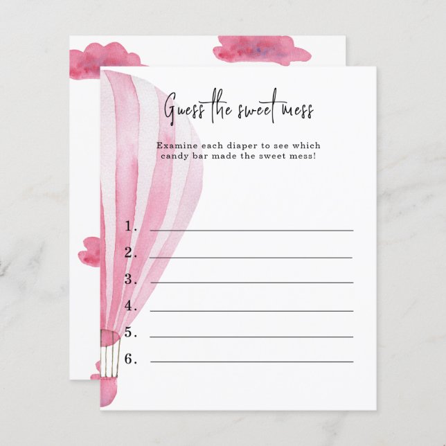 Adivinhem a doce bagunça - jogo de chá de fraldas (Frente/Verso)