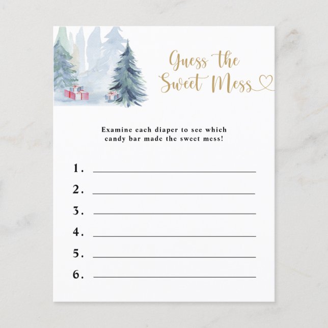 Adivinhem a doce bagunça - jogo de chá de fraldas (Frente)