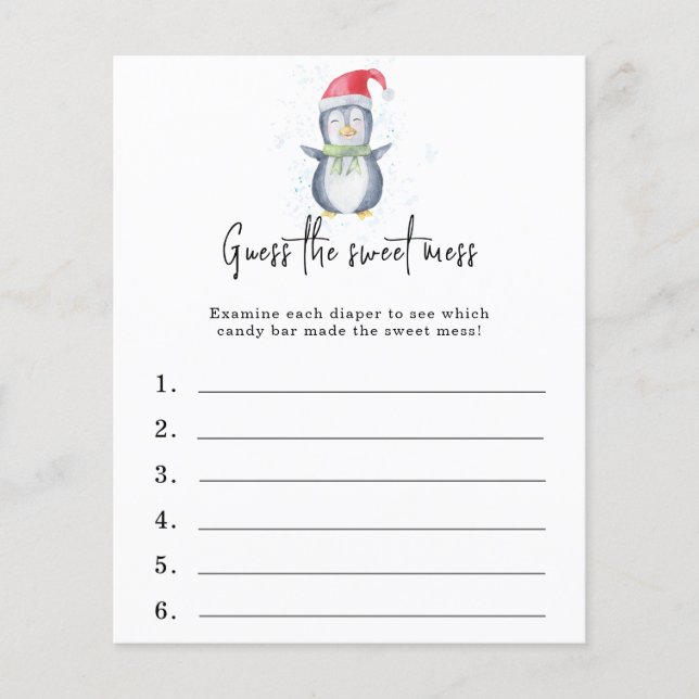 Adivinhem a doce bagunça - jogo de chá de fraldas (Frente)