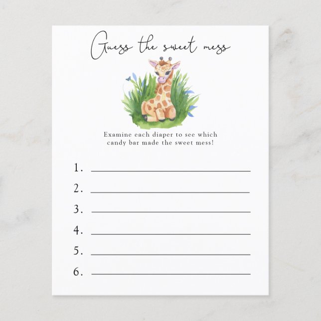 Adivinhem a Doce Mess - Jogo do Chá de fraldas (Frente)