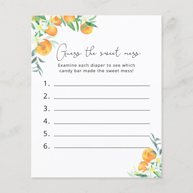 Adivinhem a Doce Mess - Jogo do Chá de fraldas (Frente)