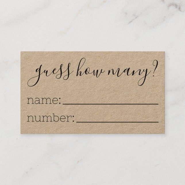 Adivinhem Quantas Cartões Chá de fraldas Adivinhan (Frente)