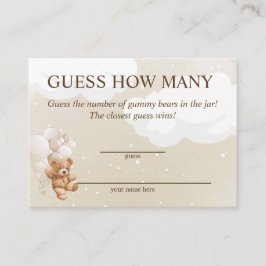 Adivinhem Quantas Cartões De Chá de fraldas Do Urs