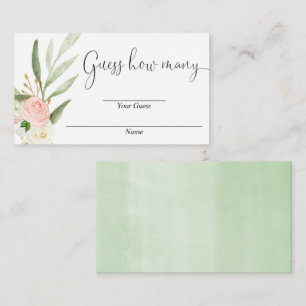 Adivinhem quantos cartões cor-de-rosa de chá de fr