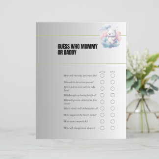 Adivinhem quem é a mãe ou o jogo do Chá de fraldas