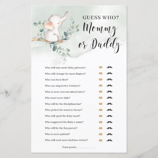 Adivinhem quem é que o elefante de jogos de mamãe  (Frente)