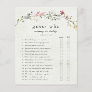 Adivinhem quem Mamãe ou jogo de Chá de fraldas de 