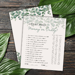 Adivinhem quem Mamãe ou Pai do Jogo do Chá de fral