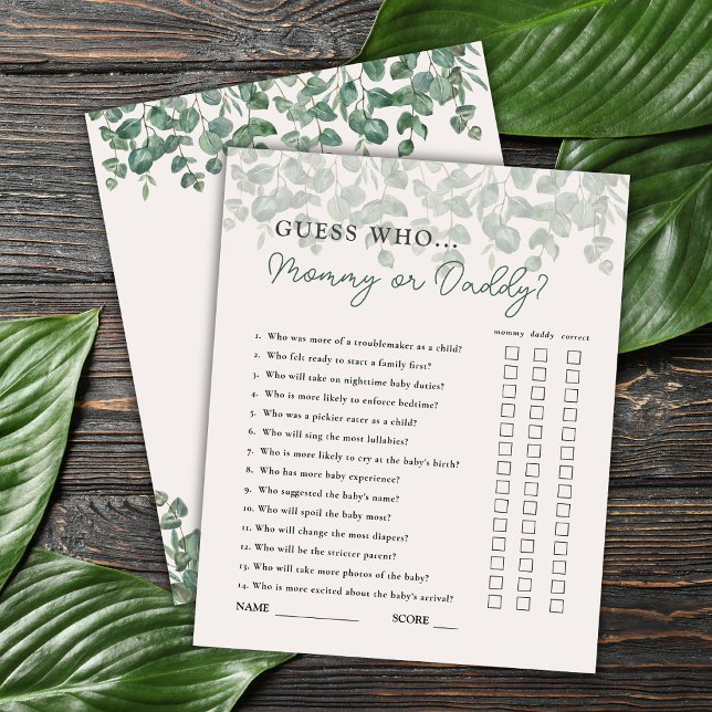 Adivinhem quem Mamãe ou Pai do Jogo do Chá de fral (Criador carregado)