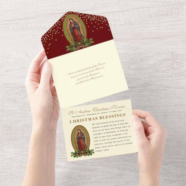 Adjunto de Natal Oração Espanhola Guadalupe Novena (Aba destacável)