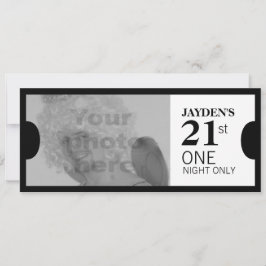 Admitir um convite de fotos de aniversário de 21 a