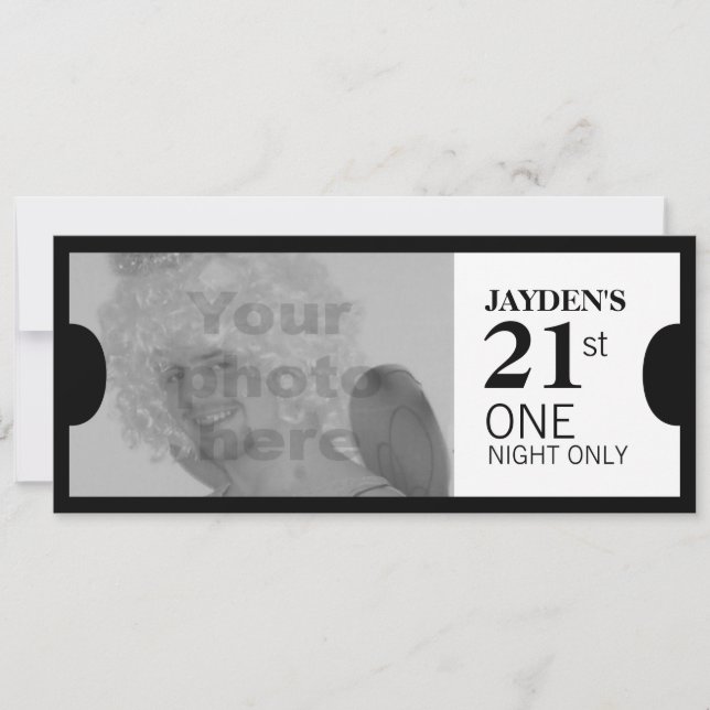 Admitir um convite de fotos de aniversário de 21 a (Frente)