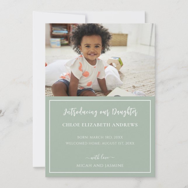 Adoção Anúncio Sage Greve Verde e Branca (Frente)