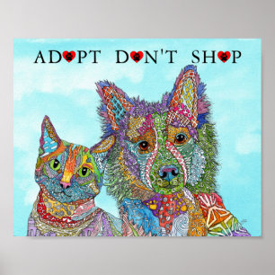 Adoção do resgate animal Não Comprar Poster