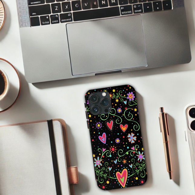 Adolescente Adolescente Trendy Black Floral Inspir (Criador carregado)