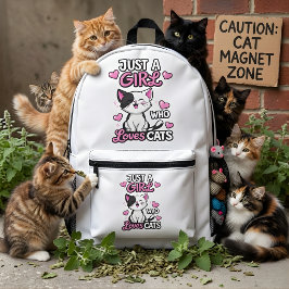 Adorable "Just a Girl Who Loves Cats Kitten & Pink
