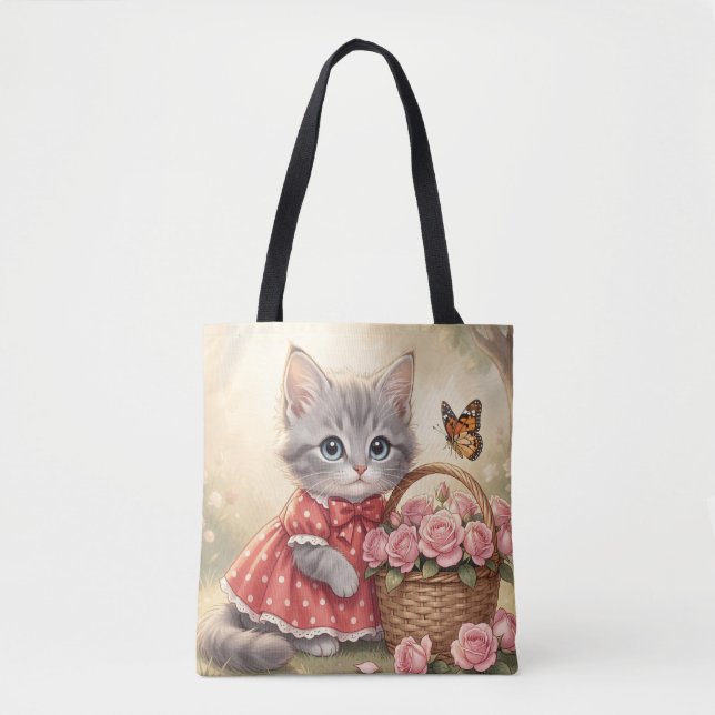adorable kitten tote bag (Frente)
