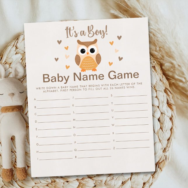Adorable Owl Baby Shower Boy (Criador carregado)