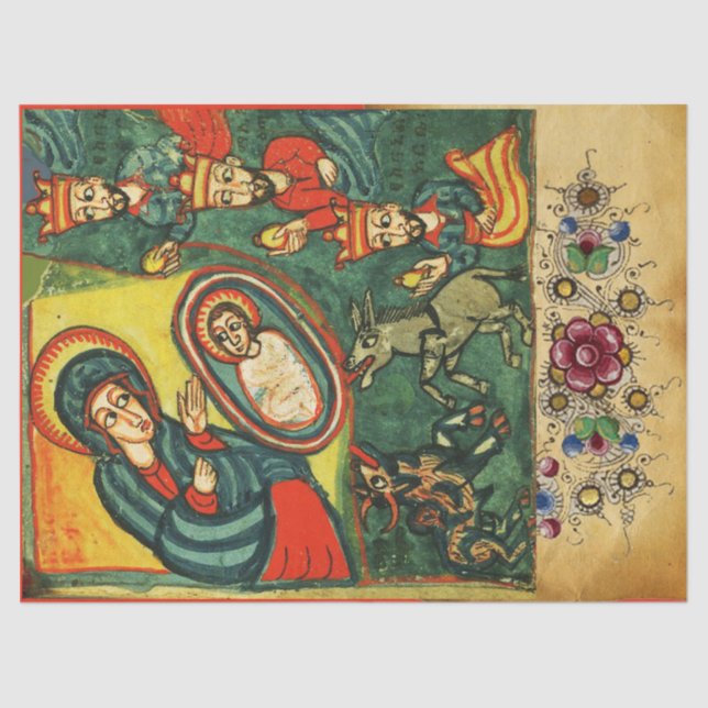 ADORAÇÃO DE MAGI, PRIMITIVO PAPEL DE NATIVIDADE (Frente )