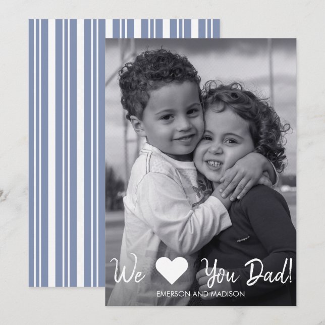 Adoramos Cartão com fotos Dia de os pais (Frente/Verso)