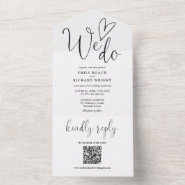 Adoramos Casamento Preto e Branco com Código QR Co