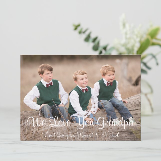 Adoramos Seu Cartão De Dia de os pais Vovô (Em pé/Frente)