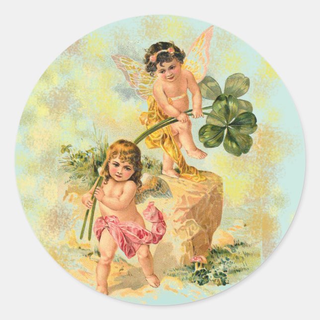 Adoráveis anjos irlandeses em adesivos (Frente)