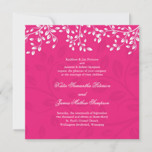 Adoráveis Convites De Casamento Rosa Brilhante