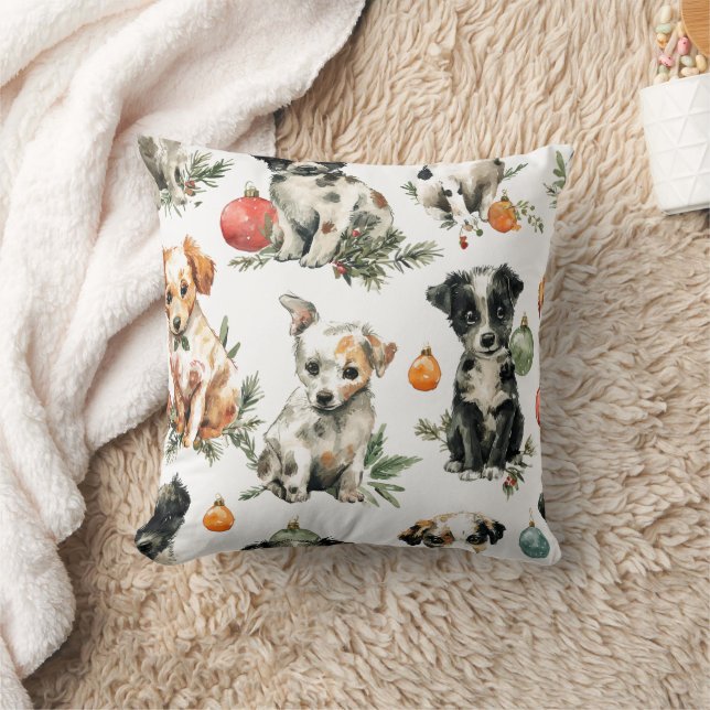 Adoráveis Filhotes de Cachorro Almofada de Natal P (Cobertor)