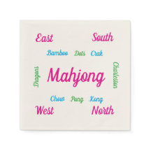 Adoráveis guardanapos de mahjong