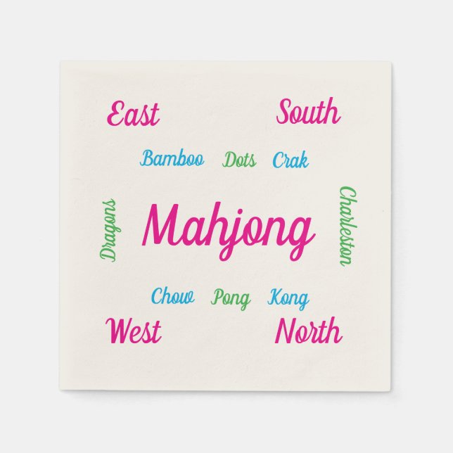 Adoráveis guardanapos de mahjong (Frente)
