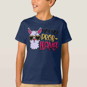 Adoráveis Lama Ama Não Meu Problema T-Shirt