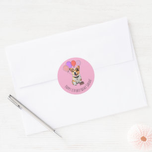 Adorável adesivo personalizável de aniversário do