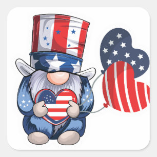 Adorável adesivos Gnome em 4 de julho